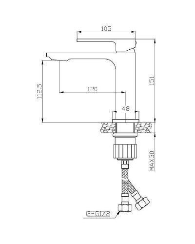 Смеситель для раковины Orange Lutz M04-021w Белый