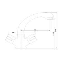 Смеситель для раковины без донного клапана Rossinka R R02-63