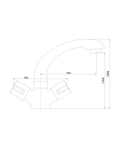Смеситель для раковины без донного клапана Rossinka R R02-63