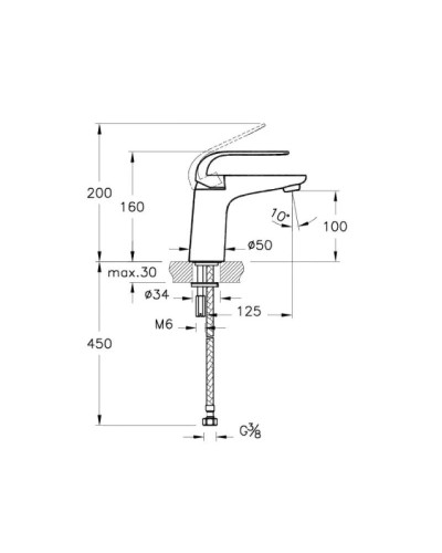 Смеситель для раковины Vitra Style X A40170EXP