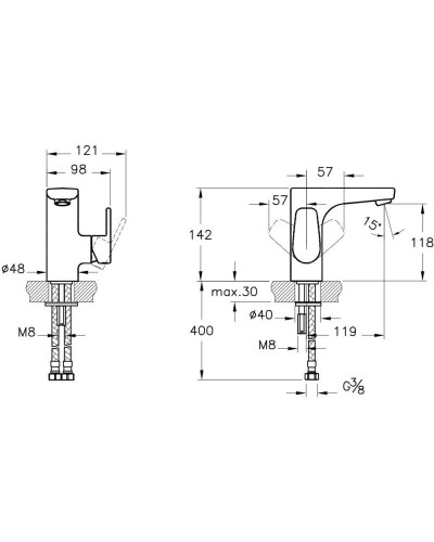 Смеситель для раковины Vitra Z-Line A42363EXP