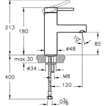 Смеситель для раковины Vitra Pure A41260EXP