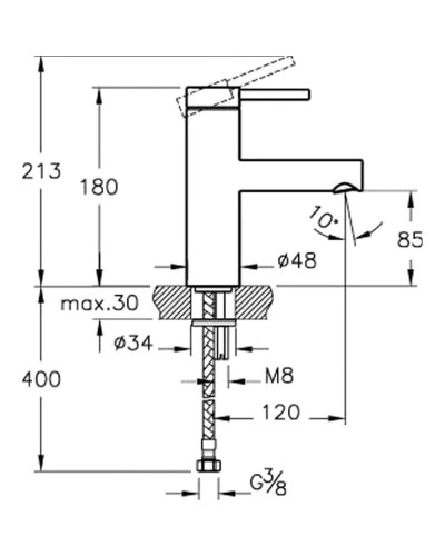 Смеситель для раковины Vitra Pure A41260EXP