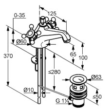 Смеситель для раковины с донным клапаном Kludi Adlon 510120520