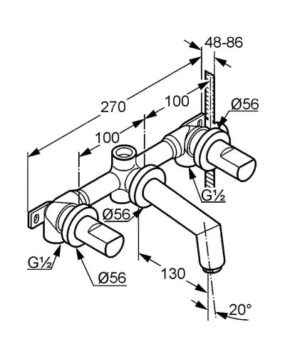 Смеситель для раковины Kludi New Waves 571450530