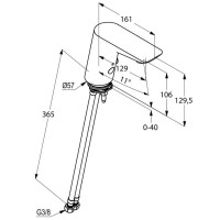 Электронный смеситель для раковины без донного клапана Kludi Balance 5210005