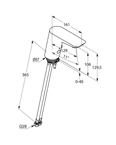 Электронный смеситель для раковины без донного клапана Kludi Balance 5210005