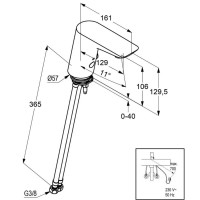 Электронный смеситель для раковины без донного клапана Kludi Balance 5220005