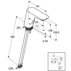 Электронный смеситель для раковины без донного клапана Kludi Balance 5220005
