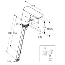 Электронный смеситель для раковины без донного клапана Kludi Balance 5220205