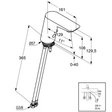 Электронный смеситель для раковины без донного клапана Kludi Balance White 5220091