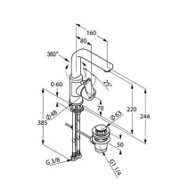 Смеситель для раковины с донным клапаном Kludi Q-Beo 420250542
