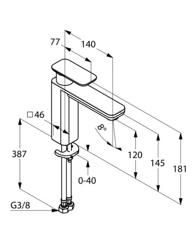 Смеситель для раковины без донного клапана Kludi E2 492970575