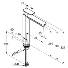 Смеситель для раковины без донного клапана Kludi E2 492980575