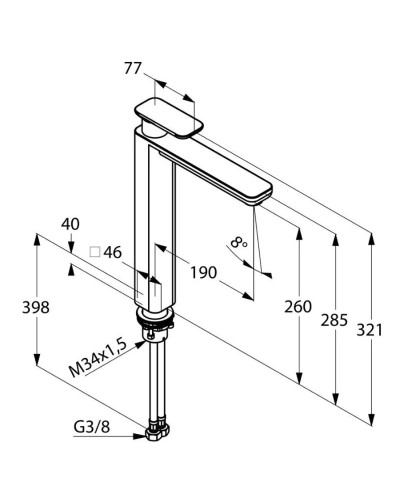 Смеситель для раковины без донного клапана Kludi E2 492980575