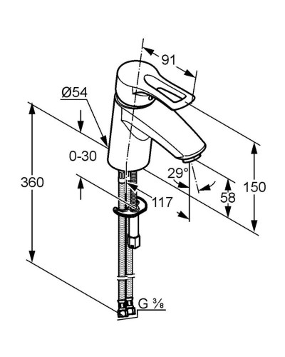 Смеситель для раковины без донного клапана Kludi MX 331260562