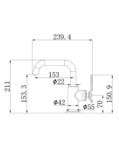 Смеситель для раковины Bronze de Luxe 1760'S 1178CC Хром матовый