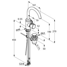 Смеситель для раковины с донным клапаном Kludi Bingo Star 420300578