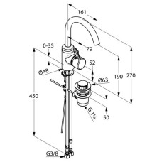 Смеситель для раковины с донным клапаном Kludi Bingo Star 420300578