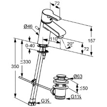 Смеситель для раковины с донным клапаном Kludi O-Cean 383500575