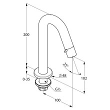 Вентиль на одну подводку без донного клапана Kludi Bozz 380160530