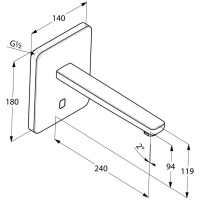 Электроннный вентиль на одну подводку Kludi Zenta 3840205
