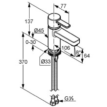 Смеситель для раковины без донного клапана Kludi Zenta 382519175