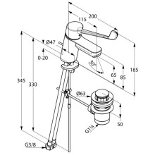 Смеситель для раковины с донным клапаном Kludi Logo Neo Care 372870575
