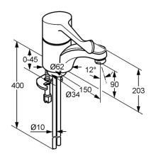 Смеситель для раковины без донного клапана Kludi Medi Care 341120524