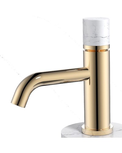 Смеситель для раковины Boheme Stick 121-G-MR-W Золото Белый