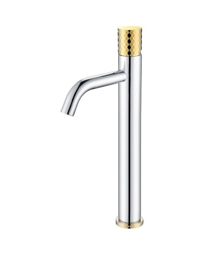 Смеситель для раковины Boheme Stick 122-CRG Хром Золото