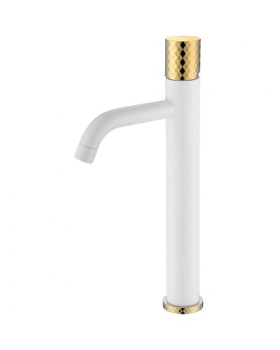 Смеситель для раковины Boheme Stick 122-WG Белый Золото