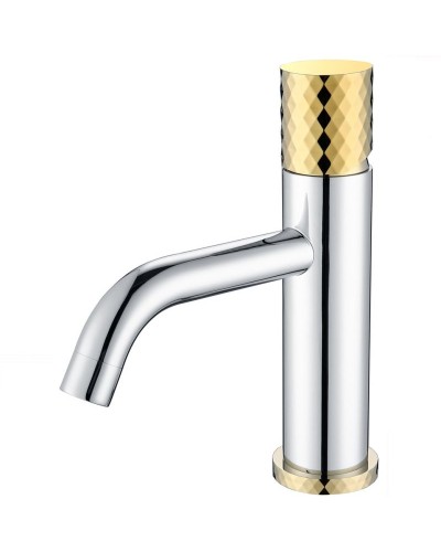 Смеситель для раковины Boheme Stick 121-CRG Хром Золото