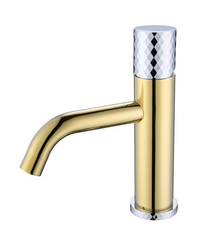 Смеситель для раковины Boheme Stick 121-GCR Золото Хром