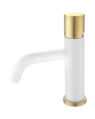 Смеситель для раковины Boheme Stick 121-WG.2 Белый Золото