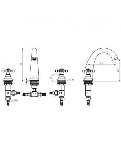 Смеситель для раковины Boheme Royal Cristal 277-Royal/CRST Хром