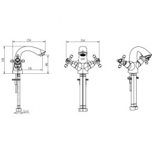 Смеситель для раковины Boheme Royal Cristal 311-Royal/CRST Бронза