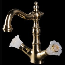 Смеситель для раковины Boheme Camelia 292 Золото