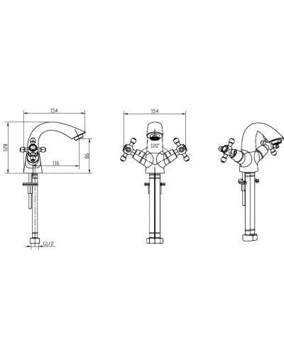Смеситель для раковины Boheme Camelia 311 Бронза