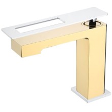 Смеситель для раковины Boheme Q 141-GCR Золото Хром