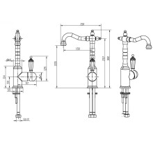 Смеситель для раковины Boheme Imperiale Presente 322 Золото