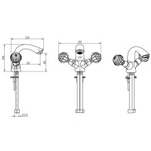 Смеситель для раковины Boheme Imperiale Presente 331 Золото