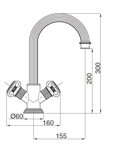 Смеситель для раковины Cezares Olimp OLIMP-LS2-02-O Бронза