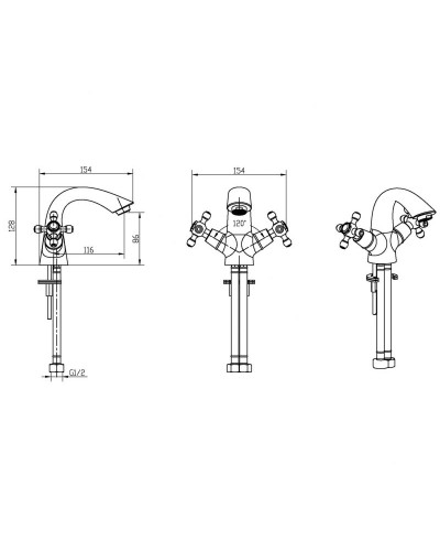 Смеситель для раковины Boheme Crystal 291-CRST Золото