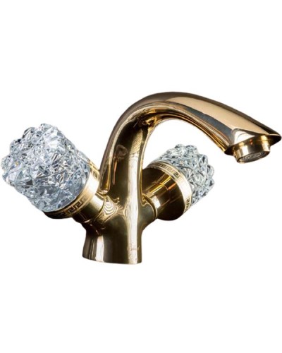 Смеситель для раковины Boheme Crystal 291-CRST Золото