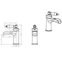 Смеситель для раковины Boheme Vogue Crystal 211-CRST Золото