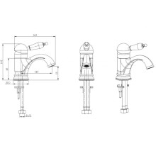 Смеситель для раковины Boheme Crystal 281-CRST Золото