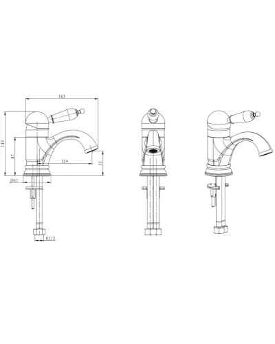 Смеситель для раковины Boheme Crystal 281-CRST Золото