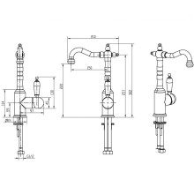Смеситель для раковины Boheme Crystal 282-CRST Золото