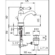 Смеситель для раковины Cezares Margot MARGOT-LSM1-A-02-M Бронза